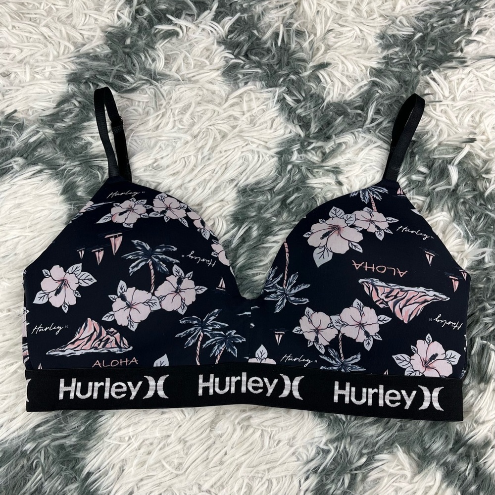 Hurley Women's Hawaiian Print Bra Size 34C Wireless
